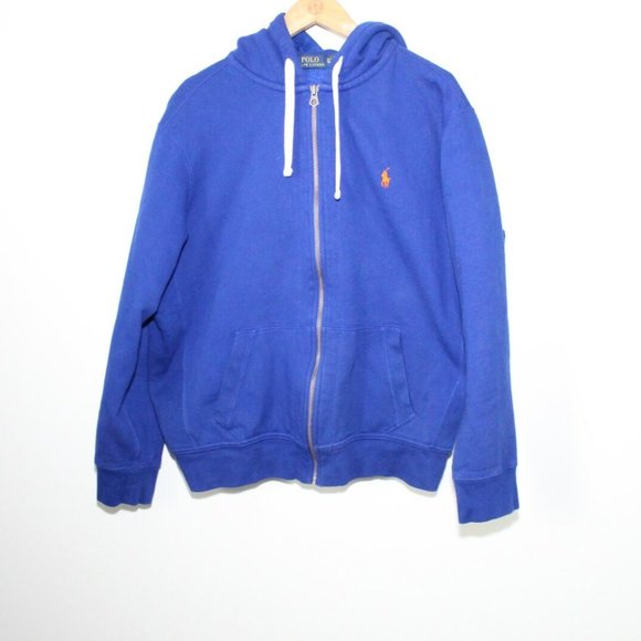 Polo Ralph Lauren RL Fleece Full-Zip Hoodie Sweatshirt Blue Men's Size XL H12461 - Picture 4 of 10